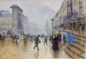 Le Boulevard Saint-denis A Paris by Jean-Georges Beraud