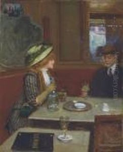 Scene De Bistro by Jean-Georges Beraud