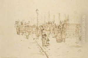 Un Dimanche Pres De L'eglise Saint-philippe-du-roule I Paris by Jean-Georges Beraud