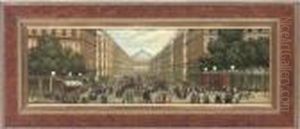 Avenue De L'opera, Paris by Jean-Georges Beraud