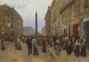 La Rue De La Paix by Jean-Georges Beraud