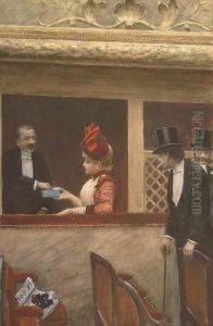 La Loge Au Theatre by Jean-Georges Beraud