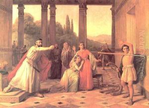 Saul Throwing his Spear at David by Constantin Hansen
