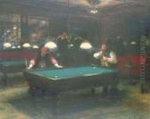 Les Joueurs De Billiard by Jean-Georges Beraud