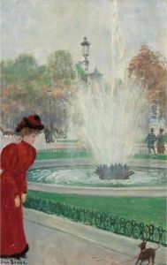 Parisienne Au Rond-point Des Champs-elysees by Jean-Georges Beraud