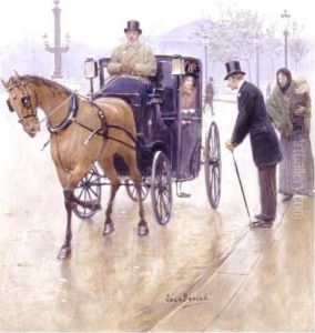Rendez-vous In The Place De La Concorde by Jean-Georges Beraud