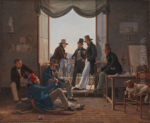 A Group of Danish Artists in Rome 1837 by Constantin Hansen