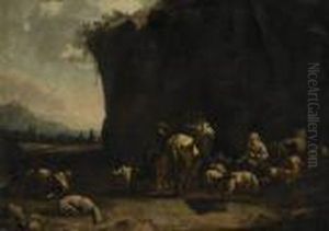Rastande Sallskap by Nicolaes Berchem