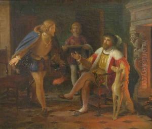 Mogens Munk Delivering Letter of Resignation to Christian II by Constantin Hansen