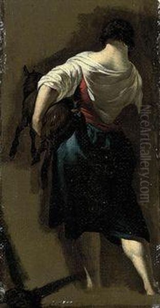 A Peasant Woman Carrying A Goat - view 1