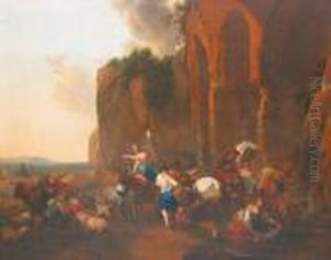 Lavandieres Et Bergers Dan Un Paysage Italien Lavandieres Et Bergers Dan Un Paysage Italien