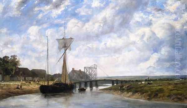 A Bridge over the Touques near Trouville - view 1