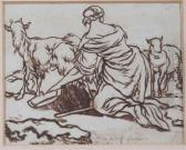 Berchem:farm Hand With Goats - view 1