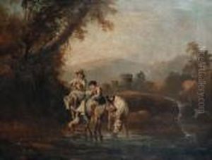 Travellers At A Stream Travellers At A Stream