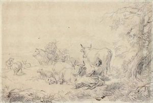 Bergers Et Leur Troupeau by Nicolaes Berchem