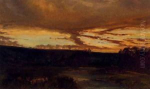 Coucher De Soleil by Paul Huet