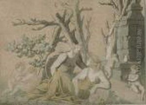 Satyr Und Nymphe. by Nicolaes Berchem