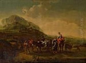 Italianisierende Landschaft Mit Hirten by Nicolaes Berchem