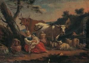 Sudliche Landschaft Mit by Nicolaes Berchem