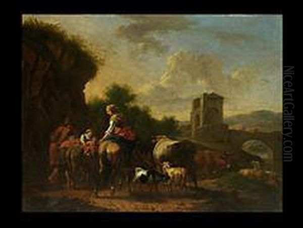 Italienische Landschaft Mit Einer Bauernfamilie - view 1
