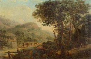 Landschaft Mit Hirten. by Nicolaes Berchem