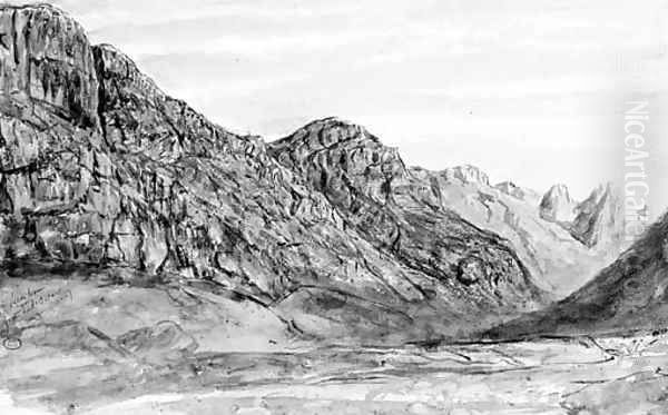 A rocky valley with a stream near Oisans - view 1