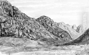 A rocky valley with a stream near Oisans by Paul Huet