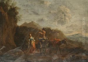 Peasants On A Track. by Nicolaes Berchem