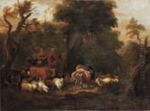 Paesaggio Italianizzante Con Armenti E Pastori by Nicolaes Berchem