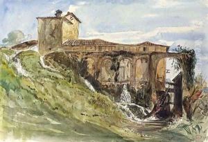 A villa near Rome by Paul Huet
