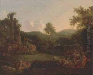 A Wooded Landscape by Nicolaes Berchem