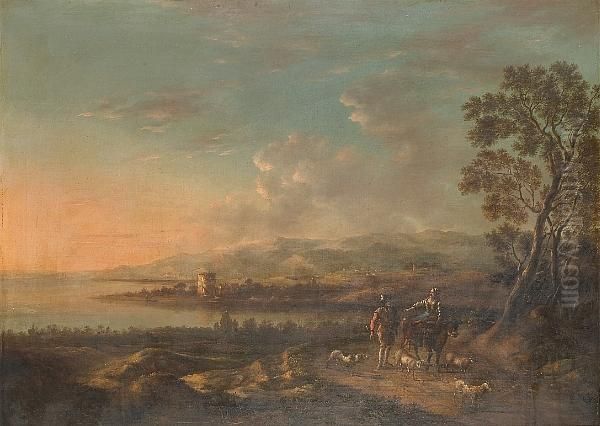 A Capriccio Landscape With Figures On A Path - view 1