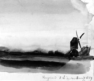 Sunset on Vaugirard, a windmill on the right Sunset on Vaugirard, a windmill on the right