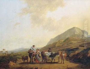 An Italianate Landscape With Two Women And A Shepherd And Hiscattle An Italianate Landscape With Two Women And A Shepherd And Hiscattle