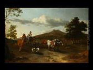 Hirtenzug In Weiter Italienischer Landschaft