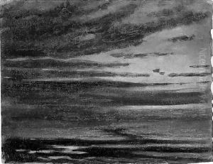 A seascape at twilight by Paul Huet