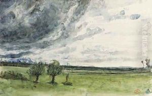 A view of the countryside near Chaville by Paul Huet