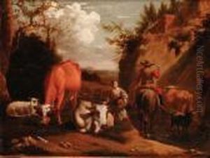 Paesaggio Con Pastori Ed Armenti