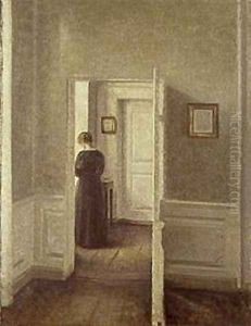Woman in a Bright Interior by Vilhelm Hammershoi
