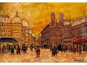Budapester Strassenszene by Antal Berkes