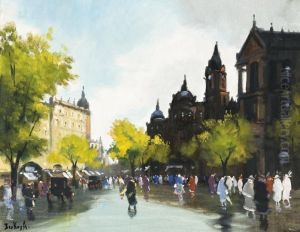 Nagyvarosi Utcareszlet by Antal Berkes