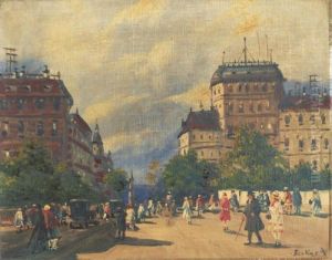 Nagyvarosi Utcareszlet by Antal Berkes