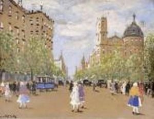 Scene De Boulevard by Antal Berkes