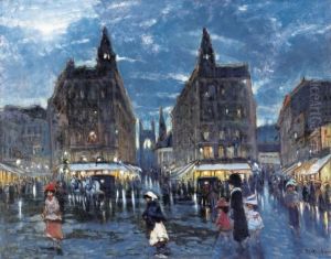 The Klotild Palaces In Evening Light by Antal Berkes
