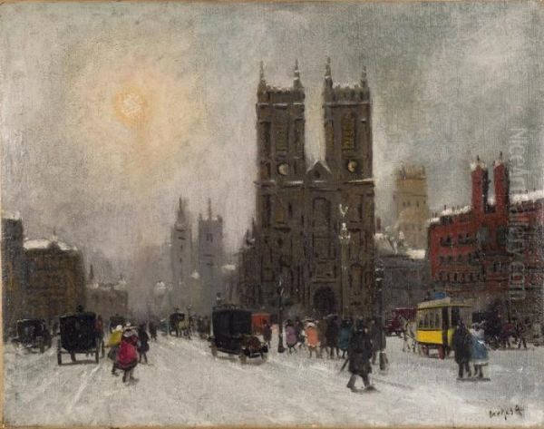 La Rue Animee En Hiver - view 1