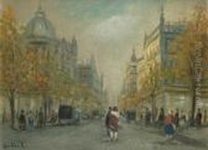 Strassenszene Im Herbst by Antal Berkes