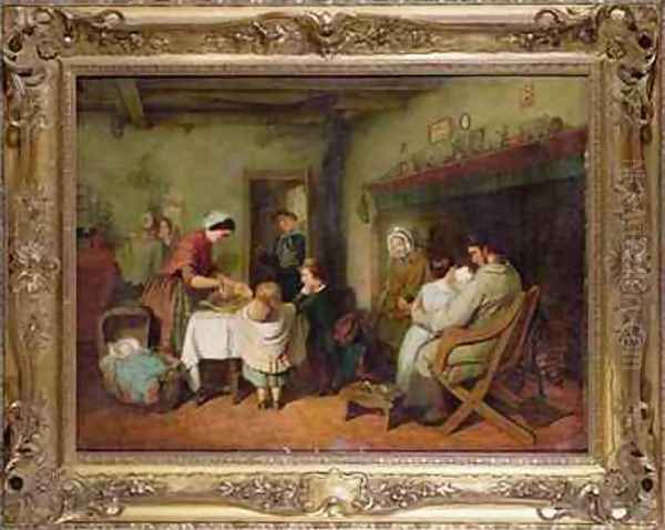 Christmas Visitors Stirring the Pudding - view 1