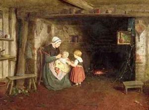 Expectation Interior of a Cottage with a Mother and Children