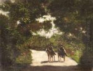 Lovasok A Parkban by Antal Berkes