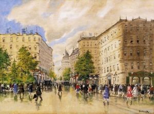 Street Of Nagybanya by Antal Berkes